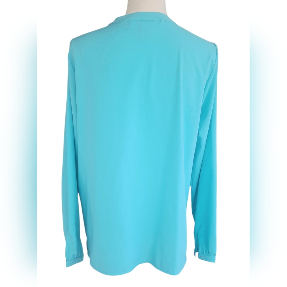 Coolibar Turquoise Long-Sleeve Sun Protection Tunic - Picture 3 of 7